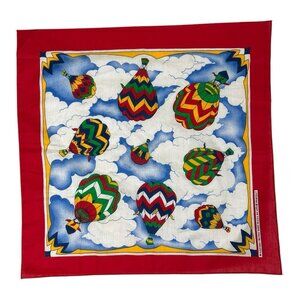 Vintage Hot Air Ballon Bandana Handkerchief Wamcraft Made In USA